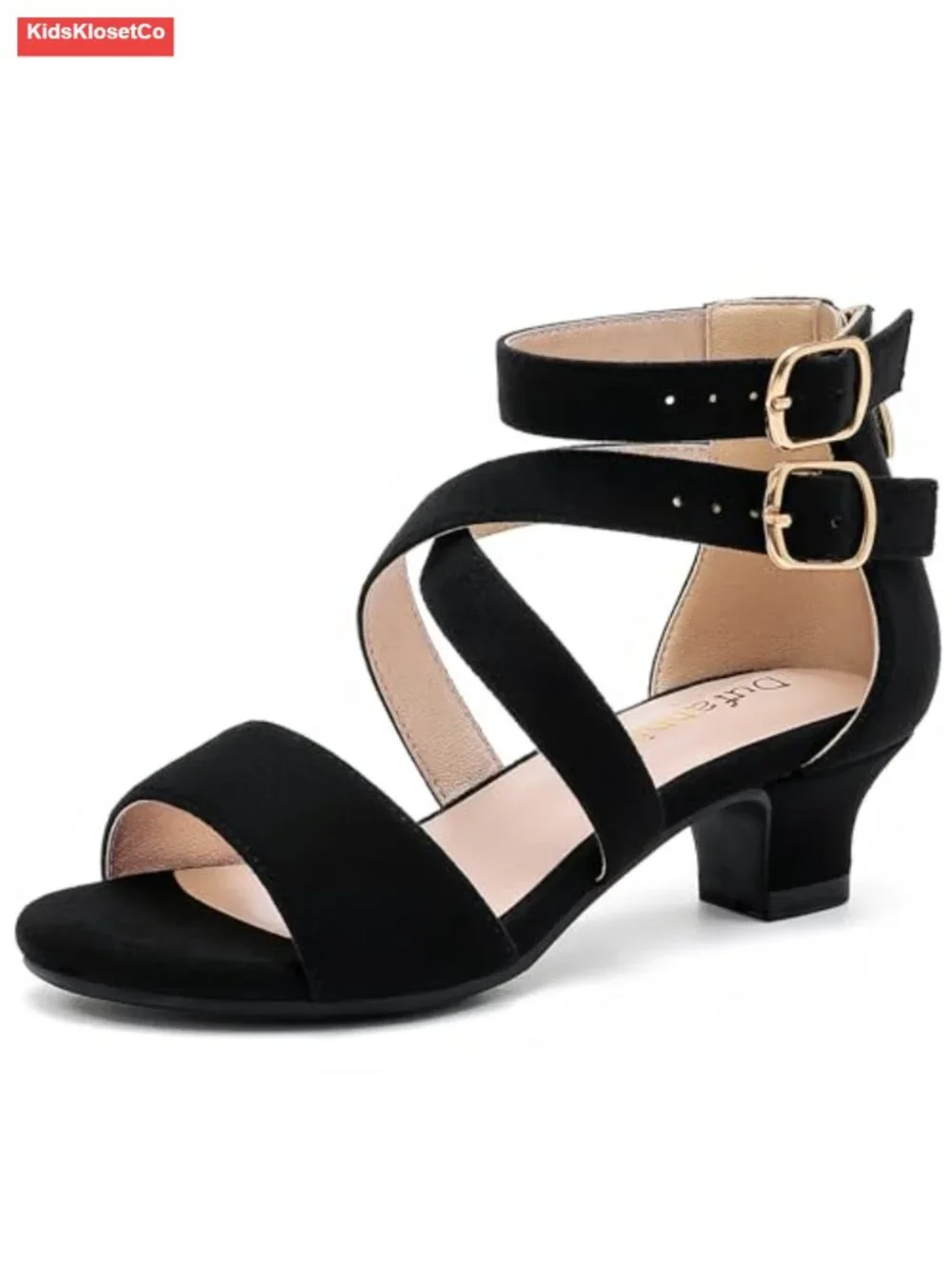 Girls Rhinestone Glitter Block Heel Mary Jane Sandals